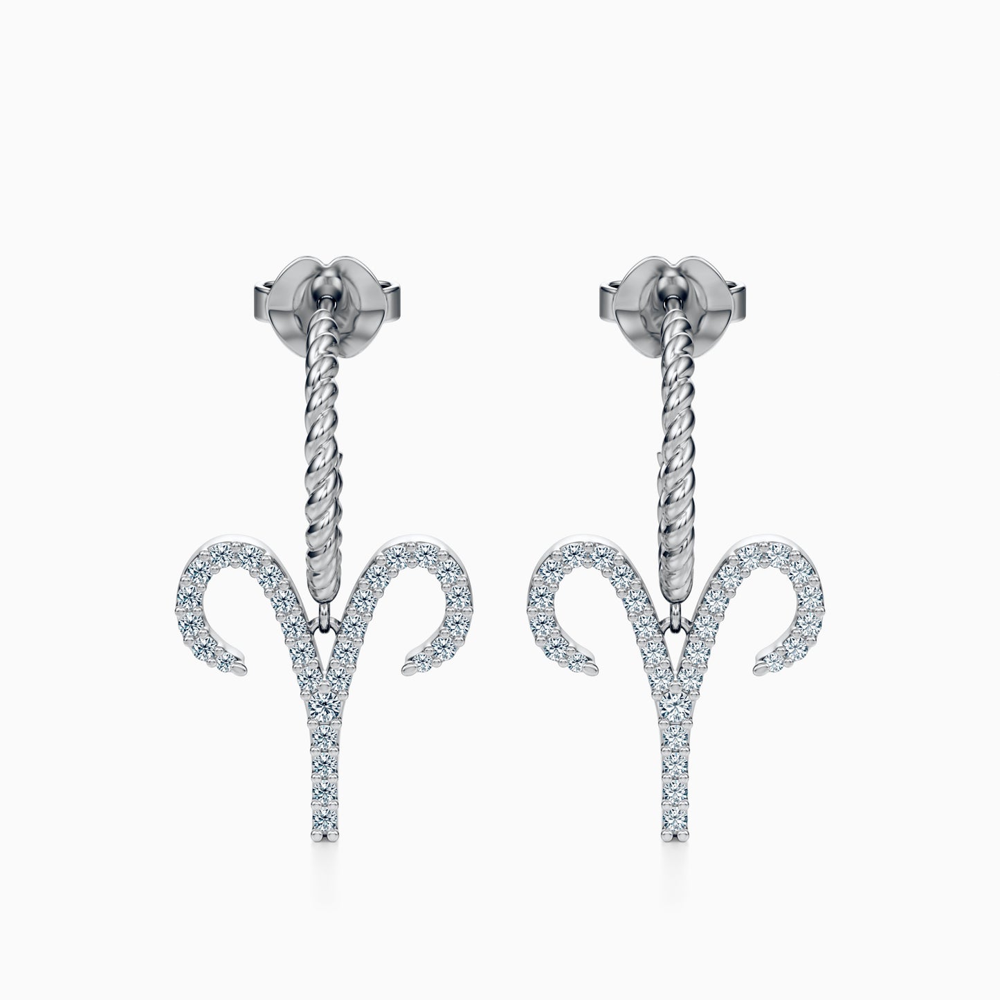 Large Diamond Aries Dangle Earrings