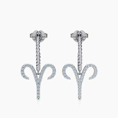 Large Diamond Aries Dangle Earrings