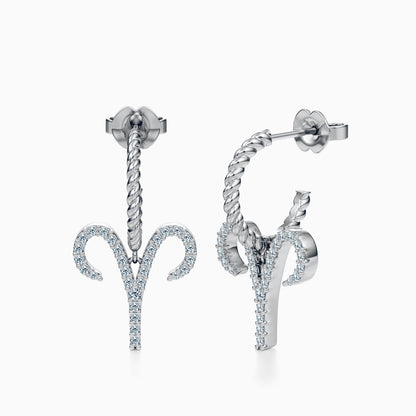 Large Diamond Aries Dangle Earrings