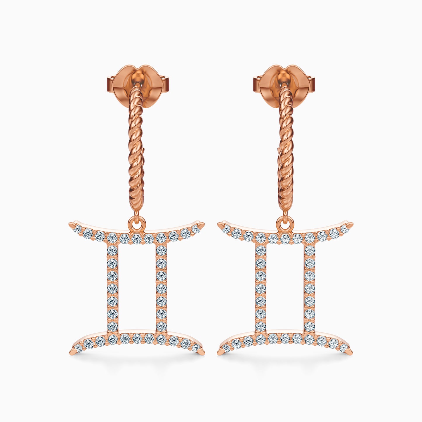 Large Diamond Gemini Dangle Earrings
