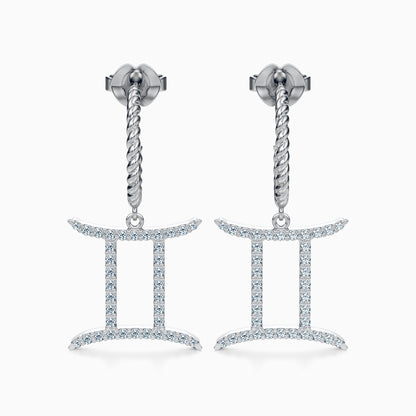 Large Diamond Gemini Dangle Earrings