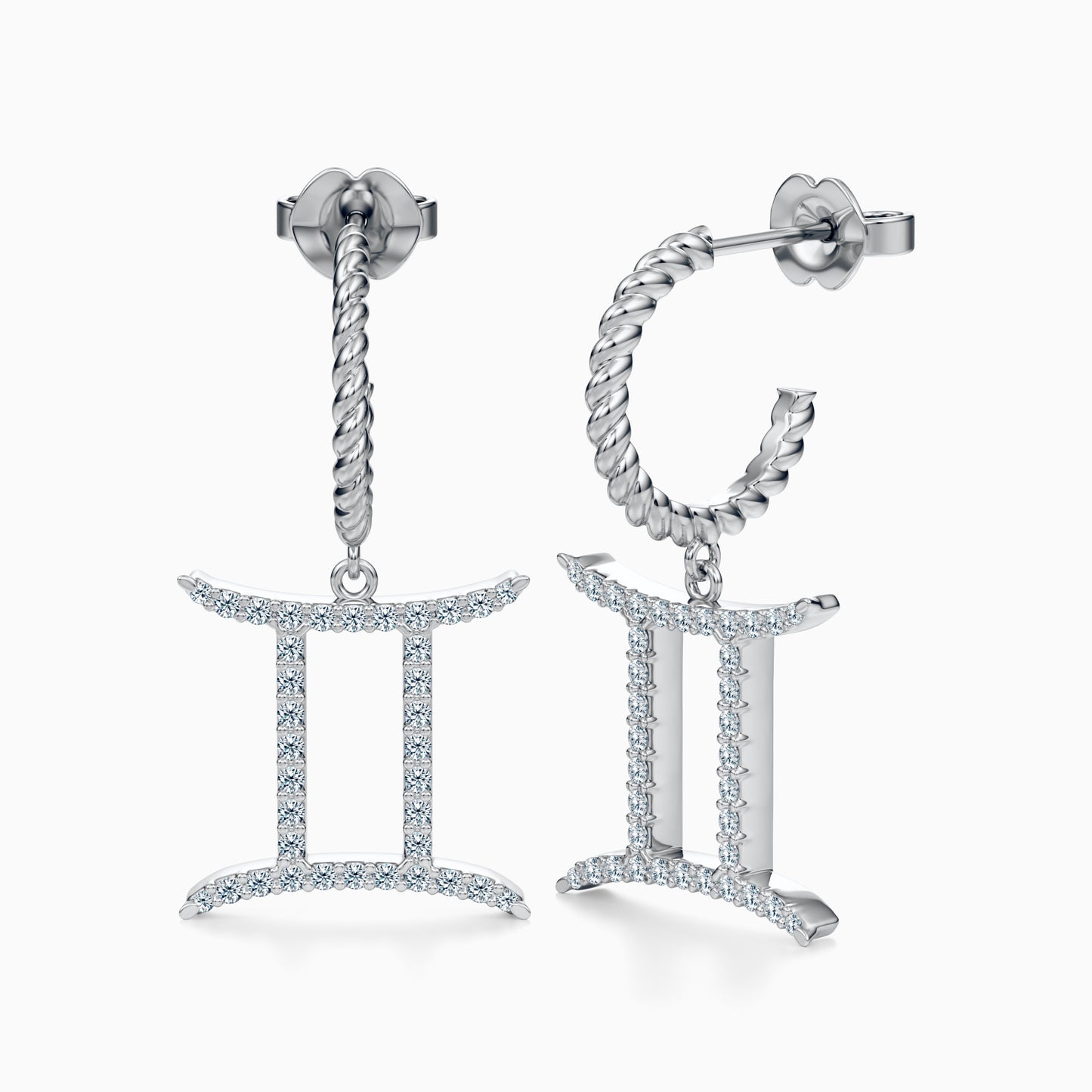 Large Diamond Gemini Dangle Earrings