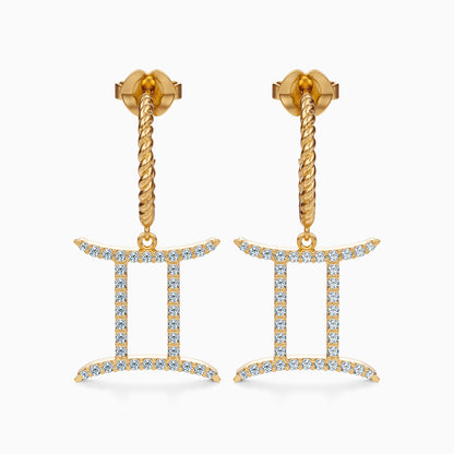 Large Diamond Gemini Dangle Earrings