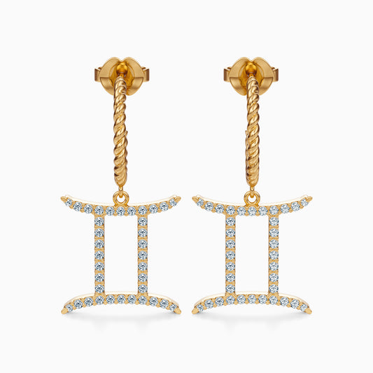 Large Diamond Gemini Dangle Earrings