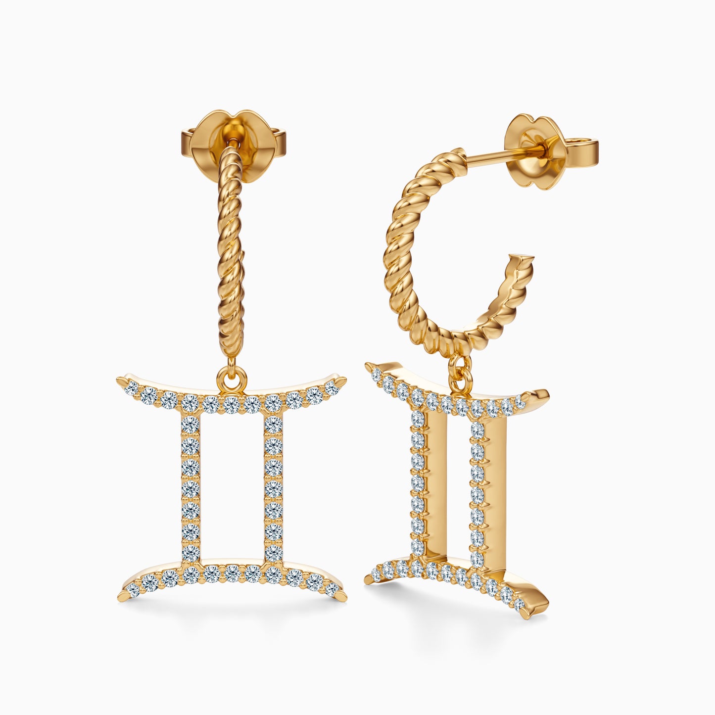 Large Diamond Gemini Dangle Earrings