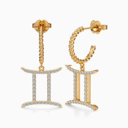 Large Diamond Gemini Dangle Earrings