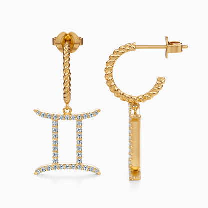 Large Diamond Gemini Dangle Earrings
