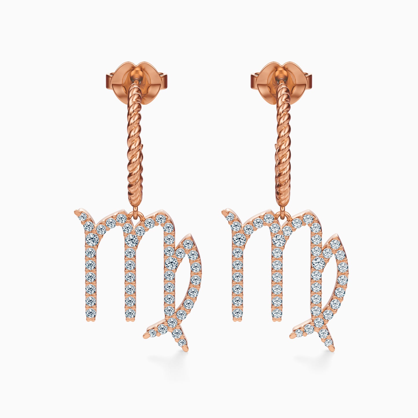 Large Diamond Virgo Dangle Earrings