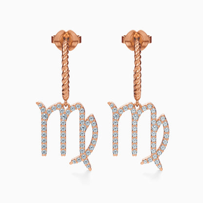 Large Diamond Virgo Dangle Earrings