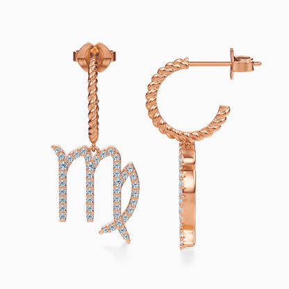 Large Diamond Virgo Dangle Earrings