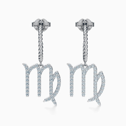 Large Diamond Virgo Dangle Earrings