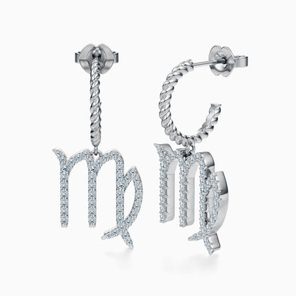 Large Diamond Virgo Dangle Earrings