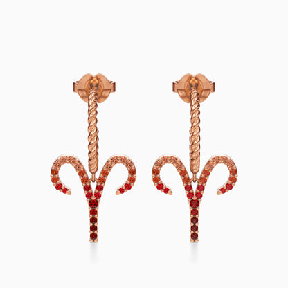 Large Sapphire Aries Dangle Earrings