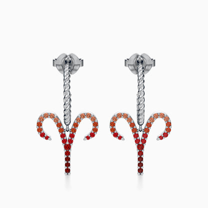 Large Sapphire Aries Dangle Earrings