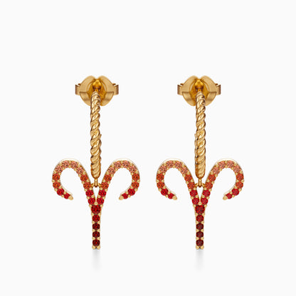 Large Sapphire Aries Dangle Earrings