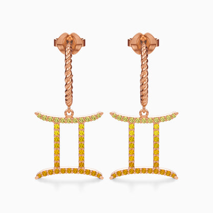 Large Sapphire Gemini Dangle Earrings