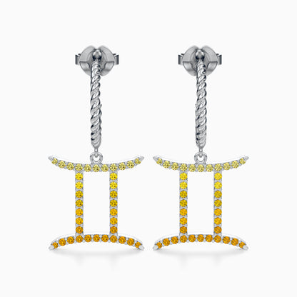 Large Sapphire Gemini Dangle Earrings