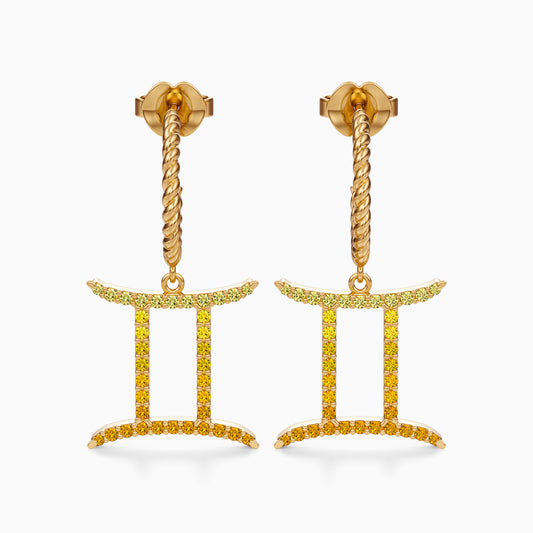 Large Sapphire Gemini Dangle Earrings