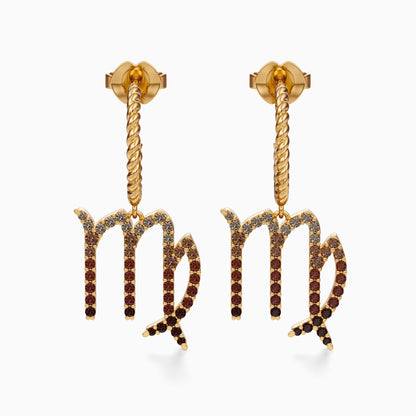 Large Sapphire Virgo Dangle Earrings