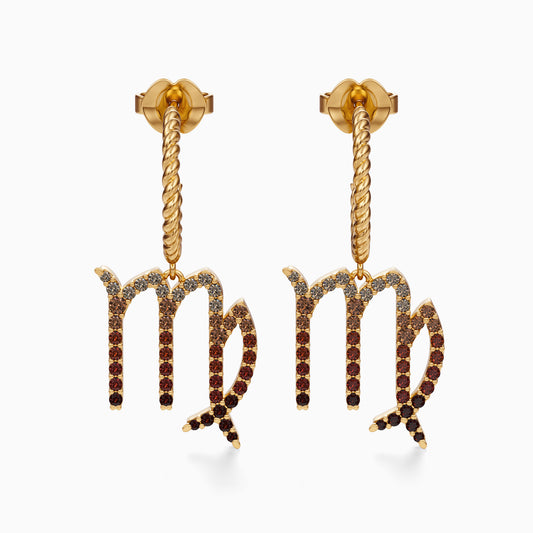 Large Sapphire Virgo Dangle Earrings