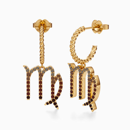 Large Sapphire Virgo Dangle Earrings
