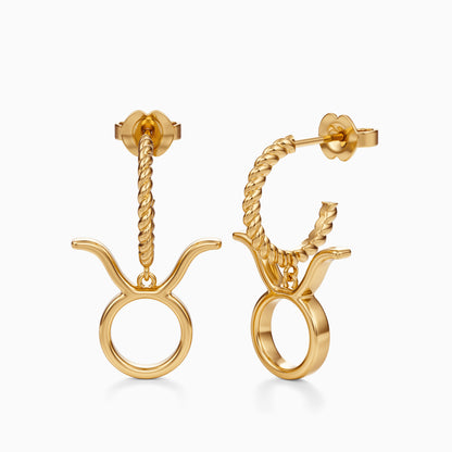 Large Taurus Dangle Earrings
