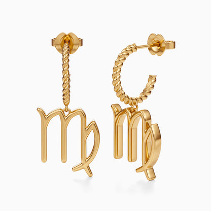 Large Virgo Dangle Earrings