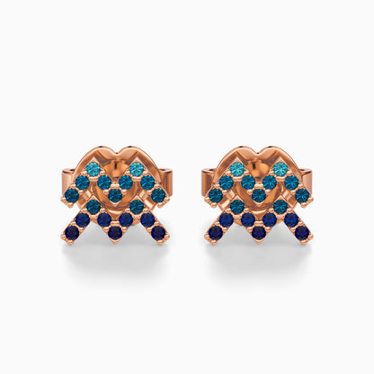 Sapphire Aquarius Stud Earrings