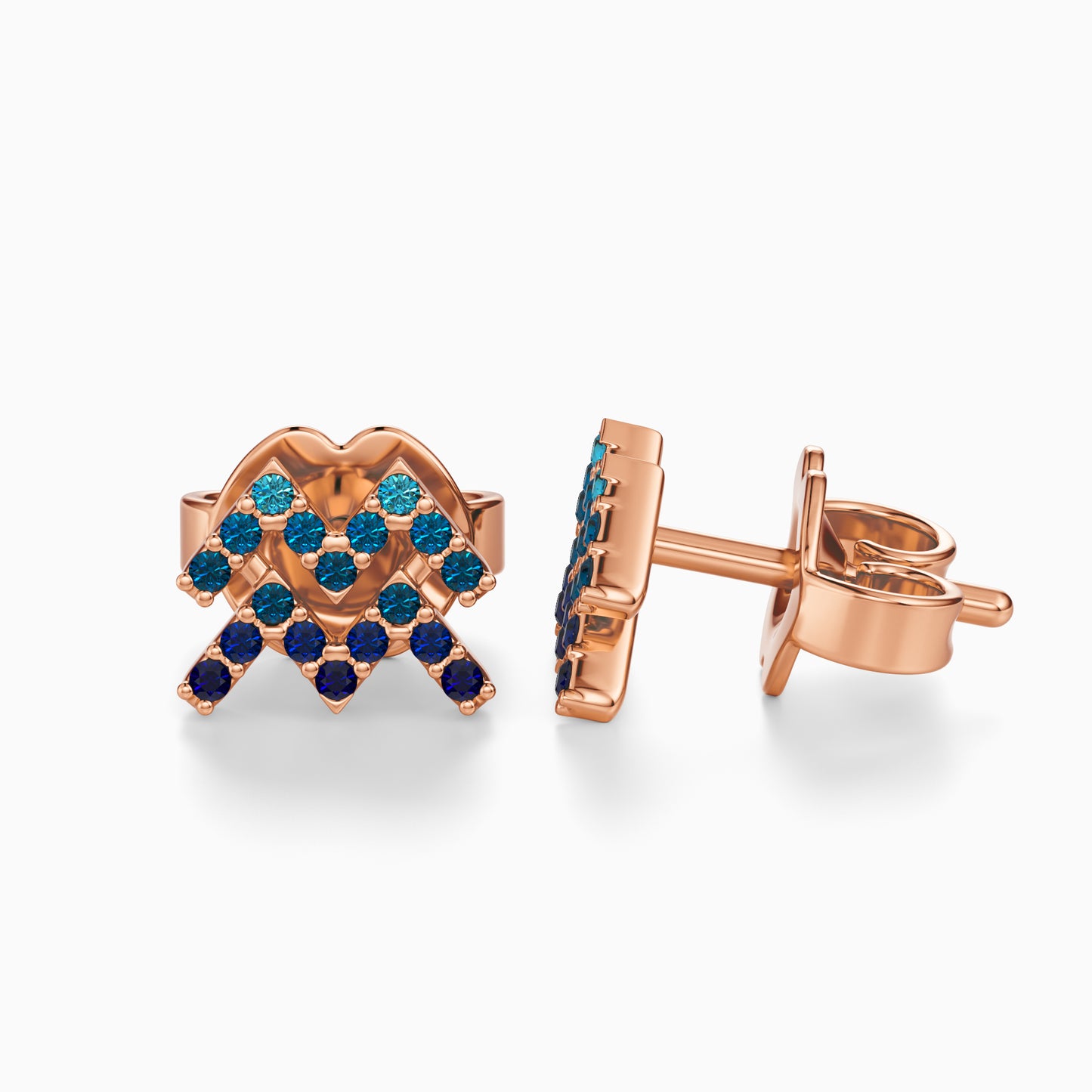 Sapphire Aquarius Stud Earrings
