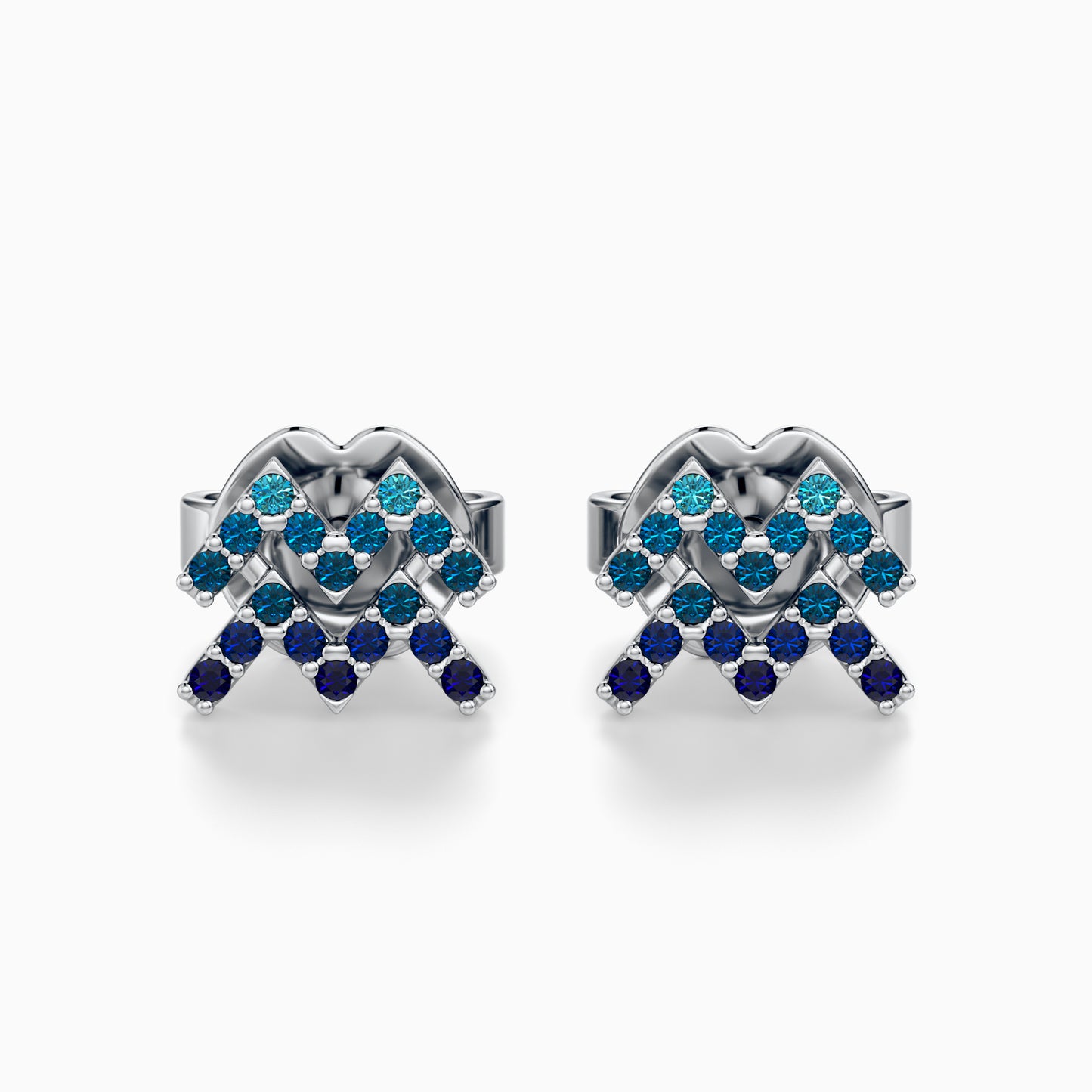Sapphire Aquarius Stud Earrings