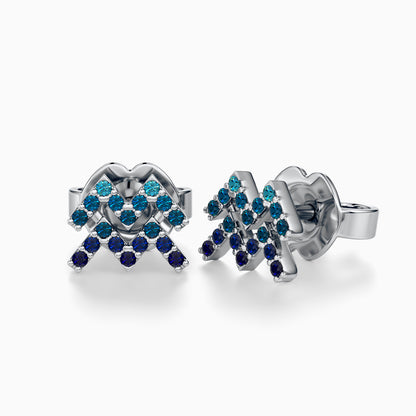 Sapphire Aquarius Stud Earrings