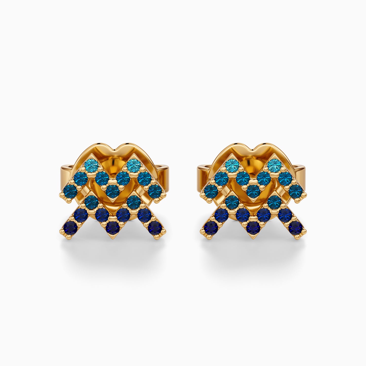 Sapphire Aquarius Stud Earrings