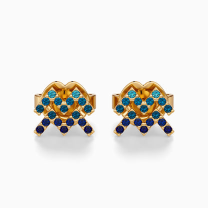 Sapphire Aquarius Stud Earrings