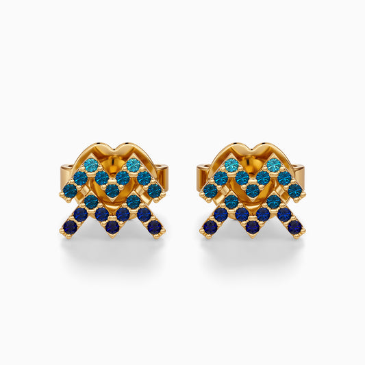 Sapphire Aquarius Stud Earrings