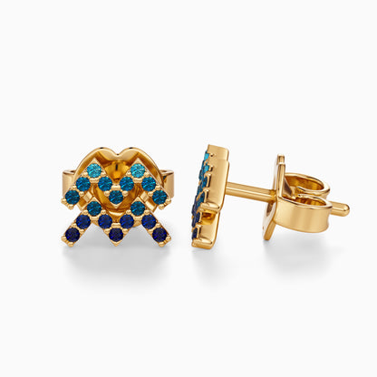 Sapphire Aquarius Stud Earrings