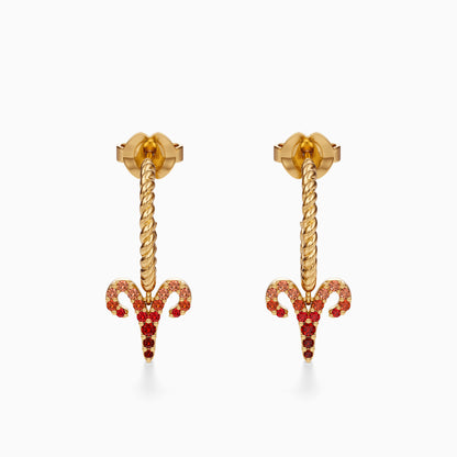 Sapphire Aries Dangle Earrings