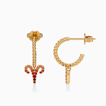 Sapphire Aries Dangle Earrings