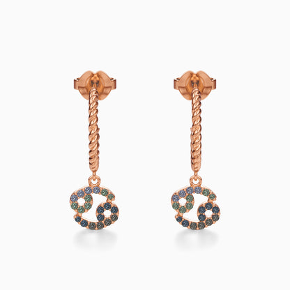 Sapphire Cancer Dangle Earrings