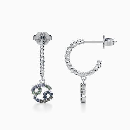 Sapphire Cancer Dangle Earrings