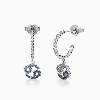Sapphire Cancer Dangle Earrings