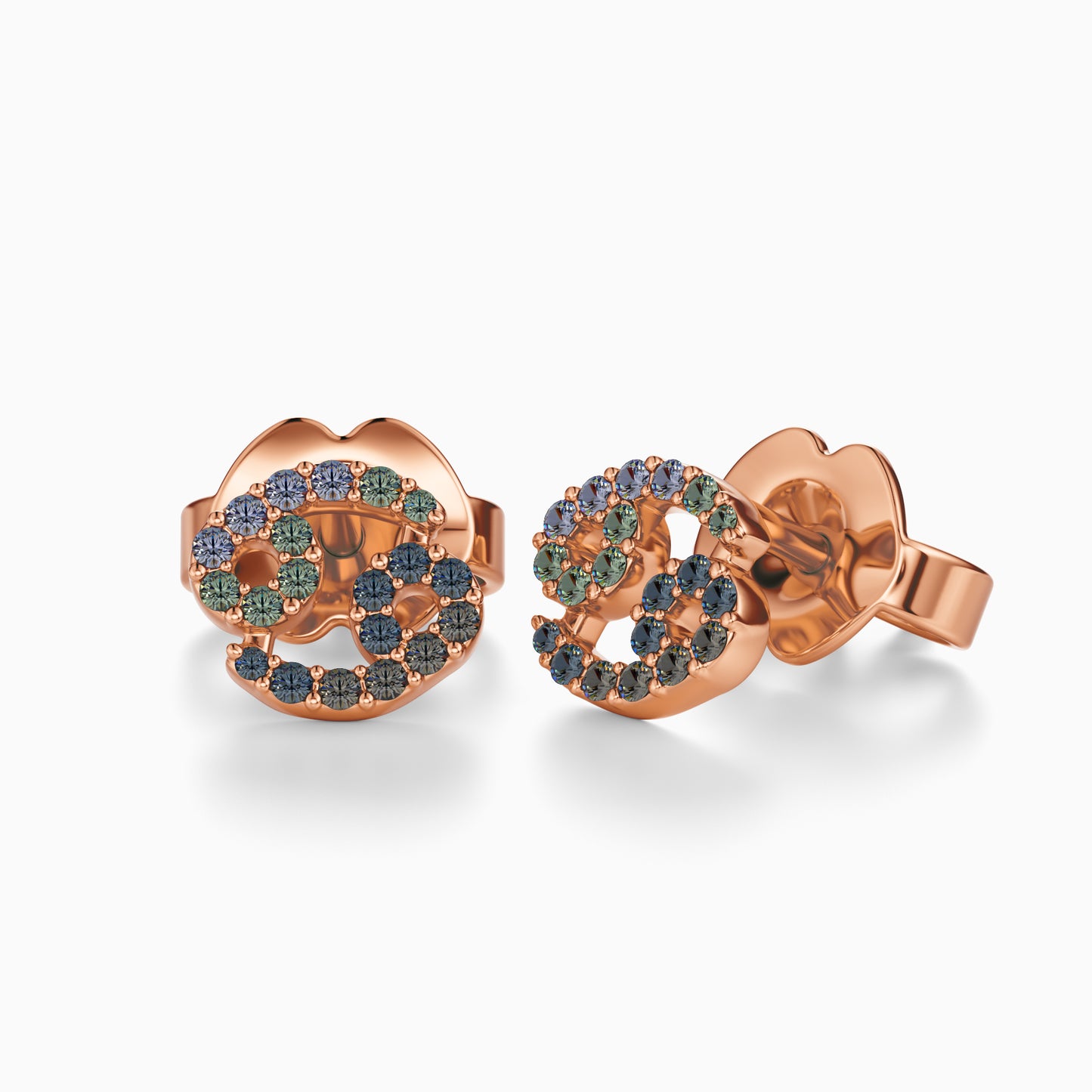 Sapphire Cancer Stud Earrings