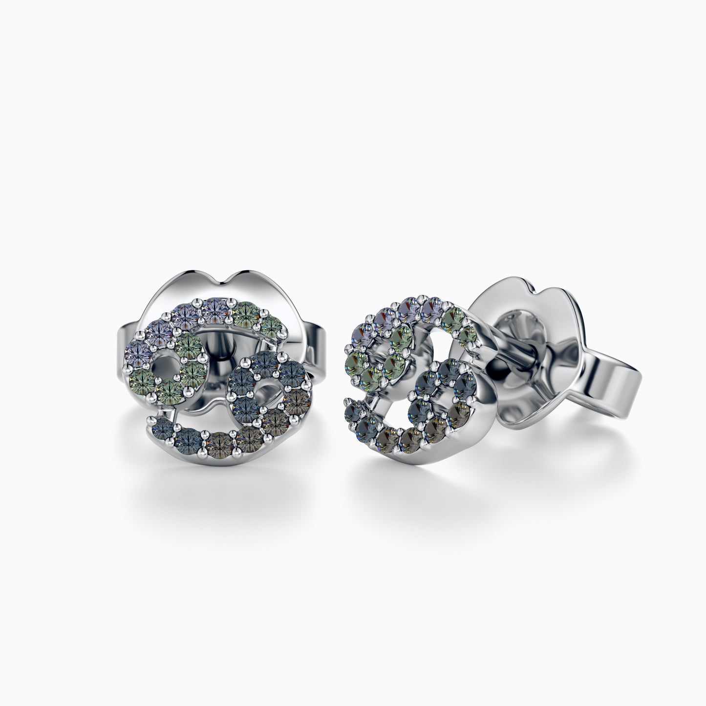 Sapphire Cancer Stud Earrings