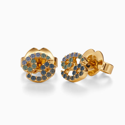 Sapphire Cancer Stud Earrings