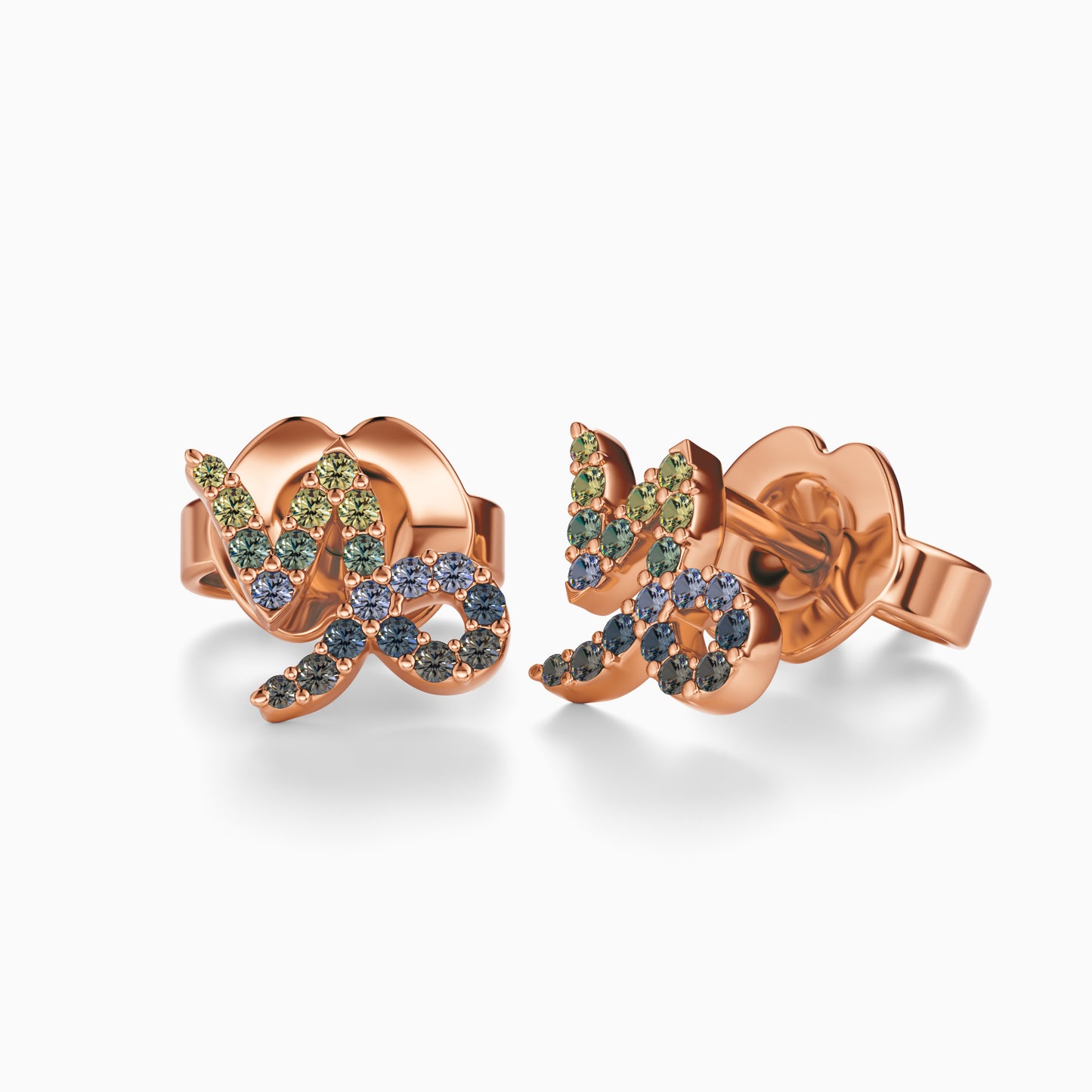 Sapphire Capricorn Stud Earrings