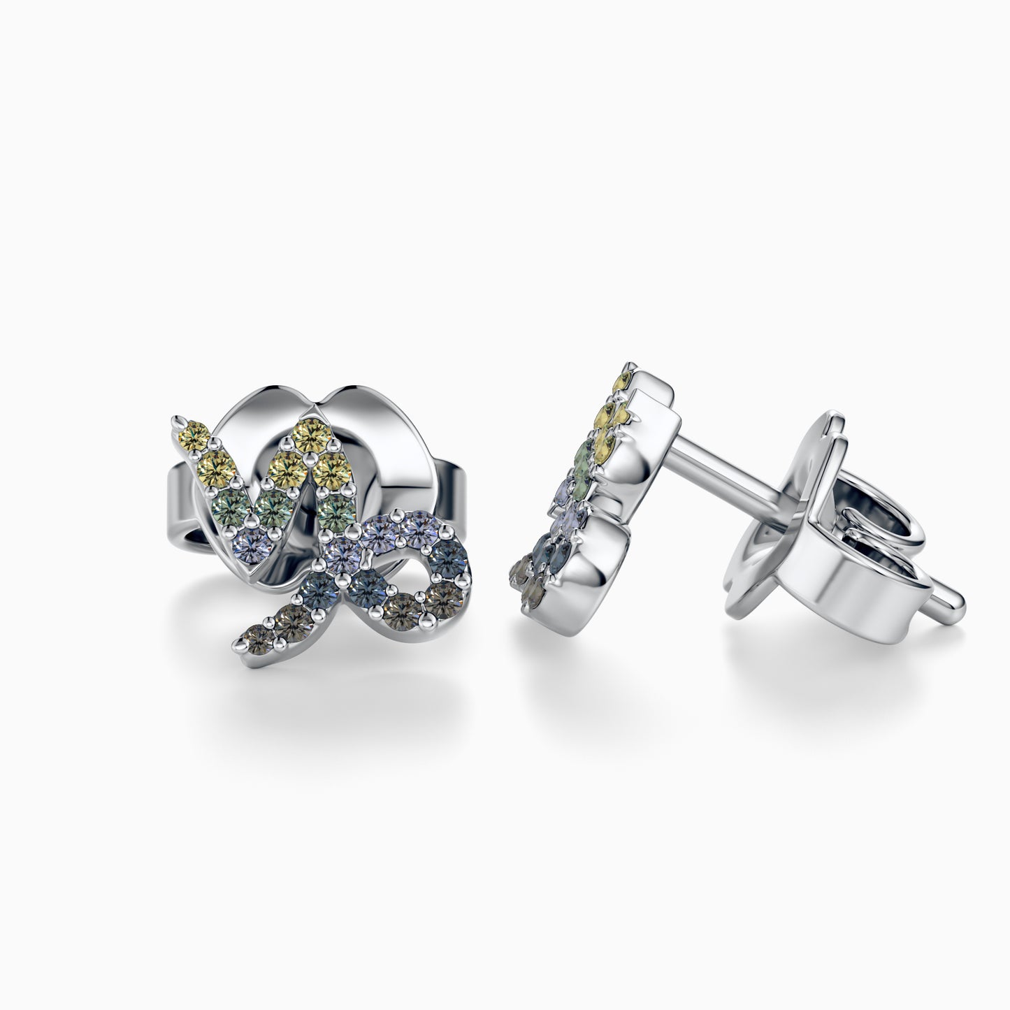 Sapphire Capricorn Stud Earrings