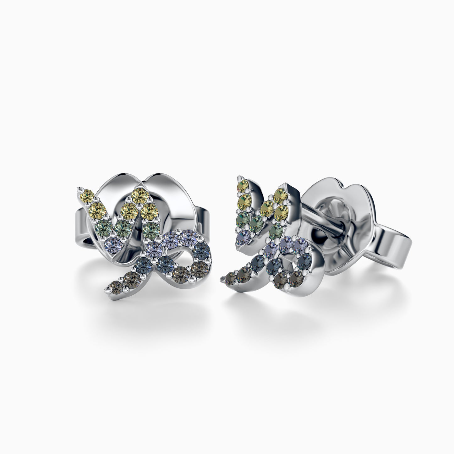 Sapphire Capricorn Stud Earrings