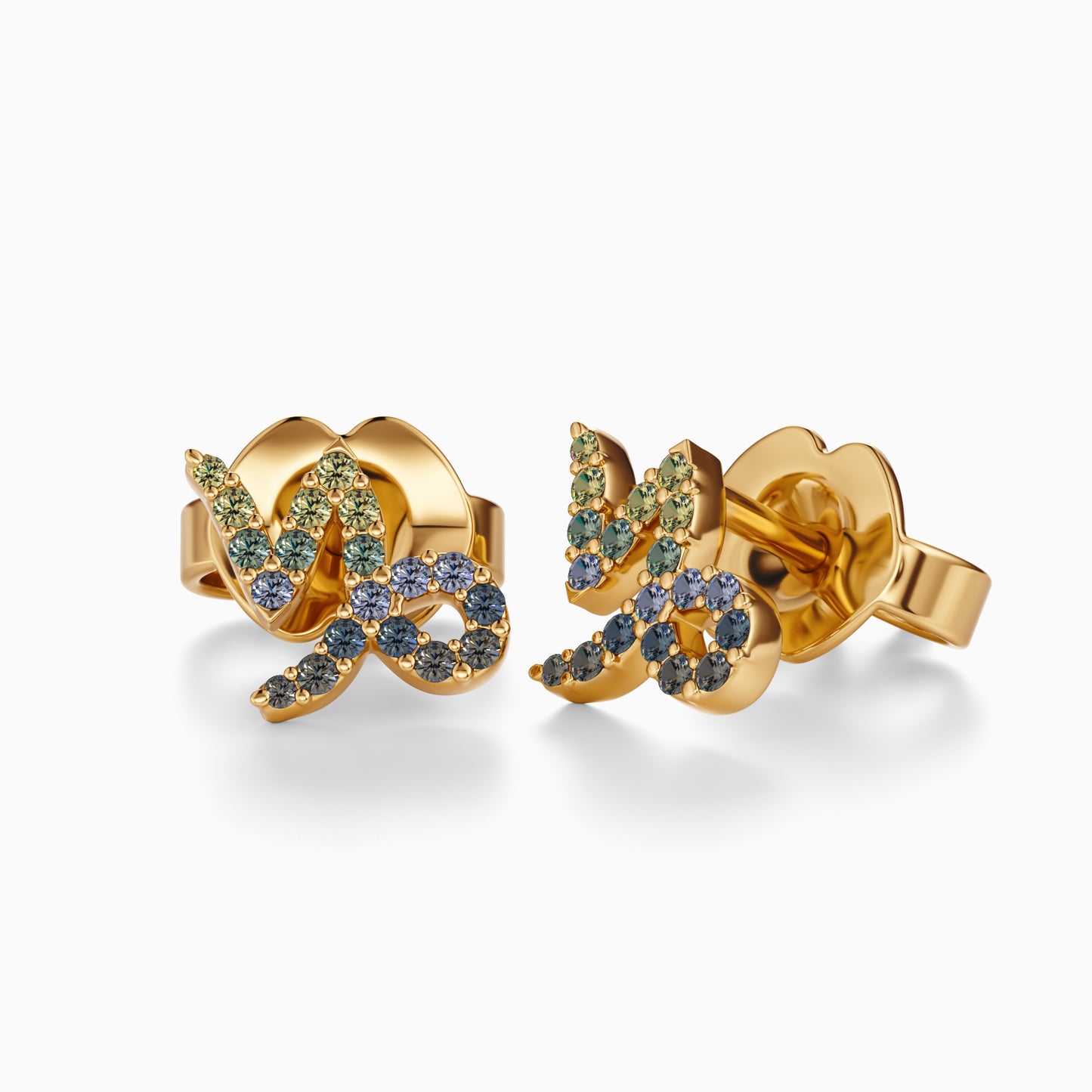 Sapphire Capricorn Stud Earrings