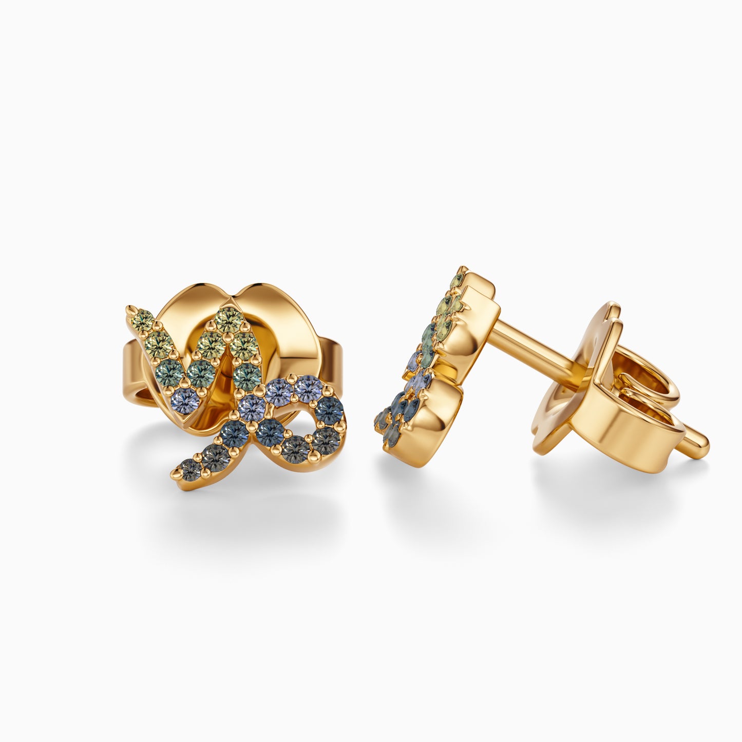 Sapphire Capricorn Stud Earrings
