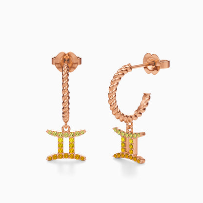Sapphire Gemini Dangle Earrings