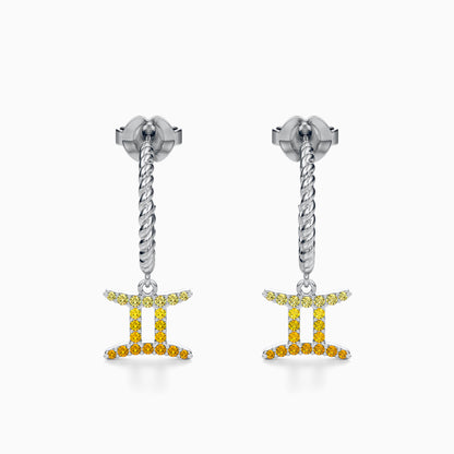 Sapphire Gemini Dangle Earrings